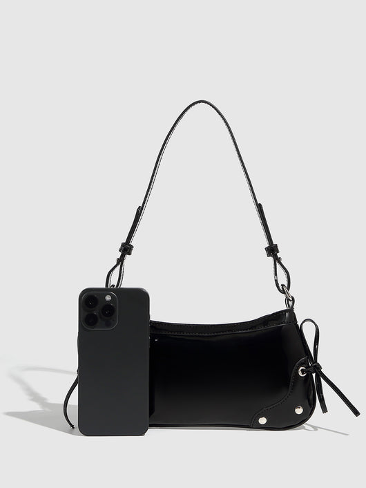 Bolso Bandolera Cuadrado Pequeño con Doble Moño - Diseño Minimalista Liso - Image 50