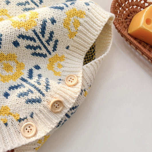 Cardigan Tejido Floral para Bebé - Romper Suéter Infantil - Image 18