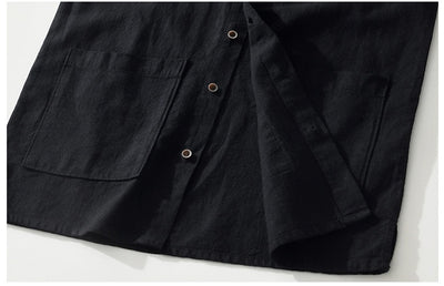 Camisa Ligera de Algodón, Lino y Ramio con Solapa - Manga Corta - Image 14