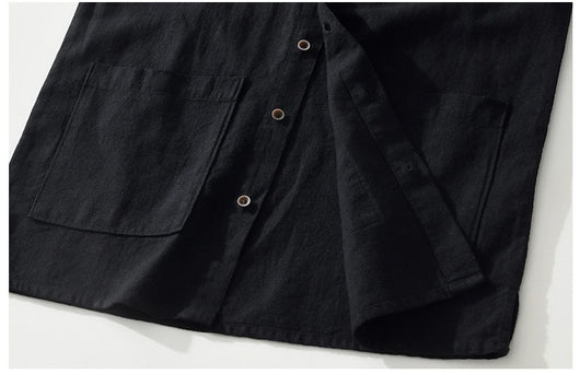 Camisa Ligera de Algodón, Lino y Ramio con Solapa - Manga Corta - Image 14