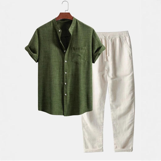 Camisa Slim Fit de Cuello Alto con Impresión Digital 3D para Hombre - Image 5