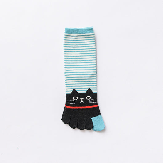 Calcetines de Algodón para Mujer con Diseño de Rayas y Gato - Otoño Invierno - Image 11
