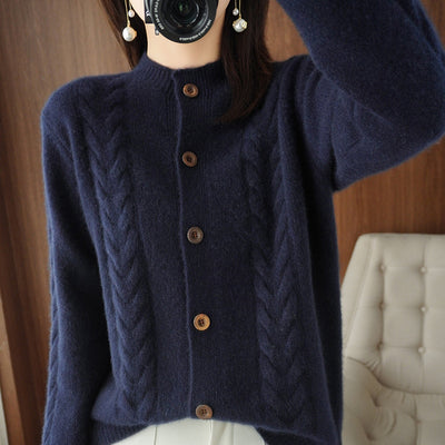 Cardigan Tejido Grueso con Solapa Suelta y Textura Retorcida - Image 7