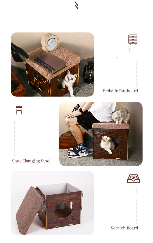 Cama Multifuncional para Gatos Adultos con Rascador Integrado y Nido Desmontable - Image 6