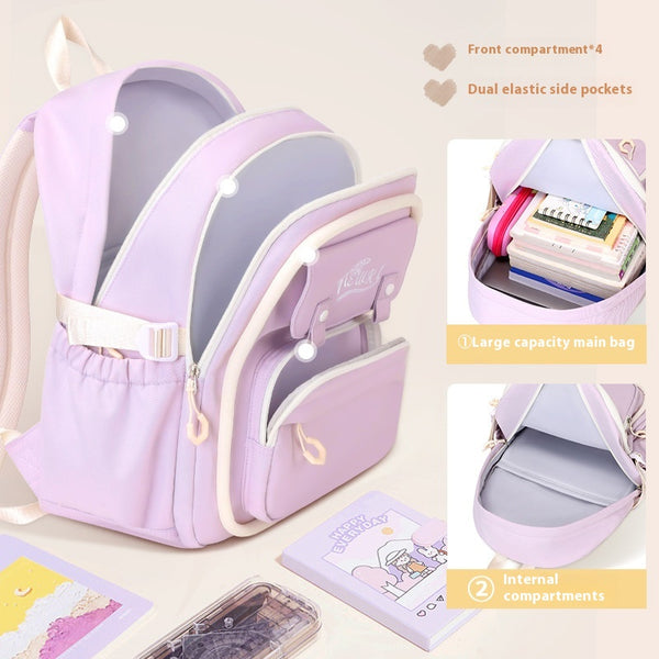 Mochila Escolar Impermeable de Gran Capacidad y Múltiples Compartimentos para Niñas