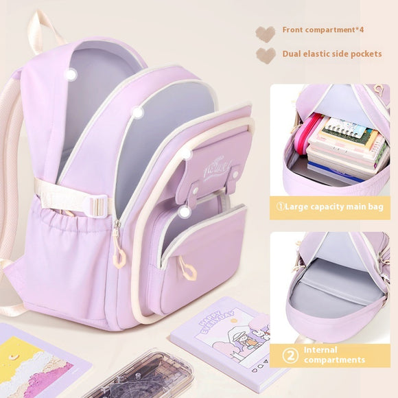 Mochila Escolar Impermeable de Gran Capacidad y Múltiples Compartimentos para Niñas