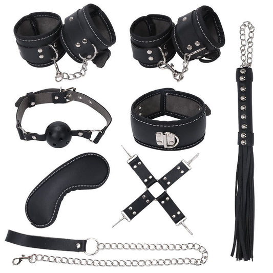 Set de Entrenamiento Íntimo 7 Piezas con Esposas de Cuero y Accesorios - Image 2