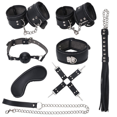 Set de Entrenamiento Íntimo 7 Piezas con Esposas de Cuero y Accesorios - Image 2
