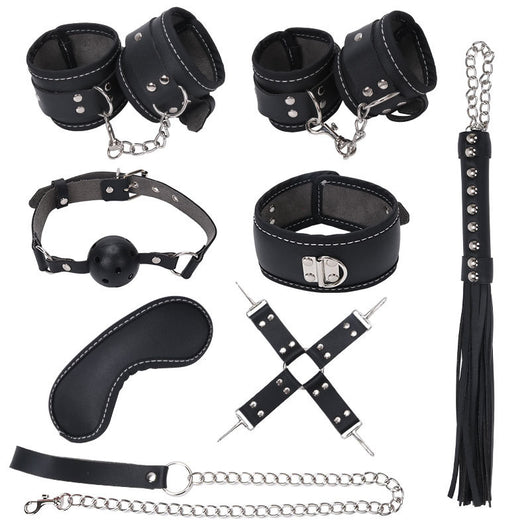 Set de Entrenamiento Íntimo 7 Piezas con Esposas de Cuero y Accesorios - Image 2