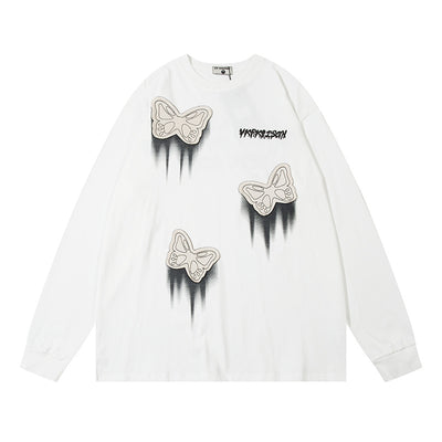 Camiseta de Algodón para Hombre con Parche Decorativo de Mariposa - Image 2