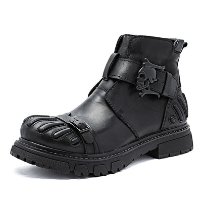 Botas Martin de Cuero para Hombre - Estilo Punk Rock con Suela Industrial - Image 6