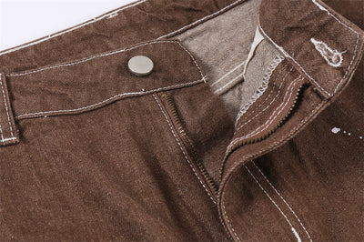 Pantalones Cortos Denim Rotos Hombre Estilo Urbano Pierna Ancha - Image 20