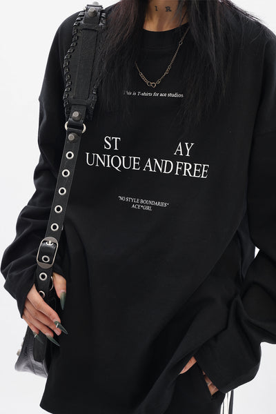 Camiseta Holgada de Algodón con Letras para Mujer - Image 8