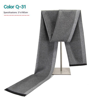 Bufanda de Invierno Rayada en Cashmira Artificial para Hombre - Image 31
