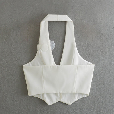 Chaleco Trasero Descubierto con Flores - Diseño Sexy Importado - Image 14