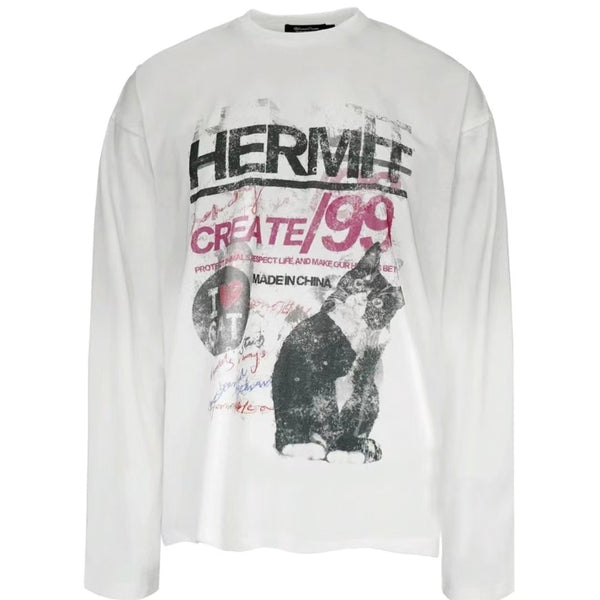 Playera Suelta de Algodón Puro para Hombre y Mujer - Manga Larga Primavera Otoño - Image 3