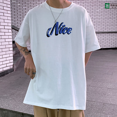 Camisa de Lino Algodón con Estampado Creativo de Manga Corta - Image 5