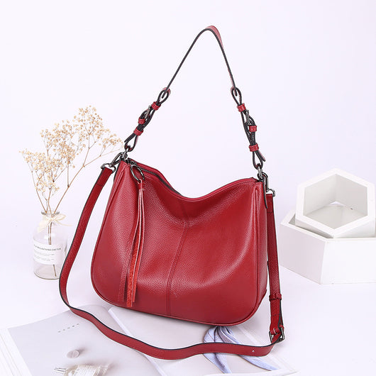 Bolso Tote de Cuero Genuino para Mujer - Piel de Res Premium con Detalles de Borla - Image 9