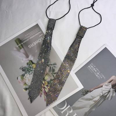 Blusa Elegante con Corbatín de Strass Brillante para Mujer - Image 2