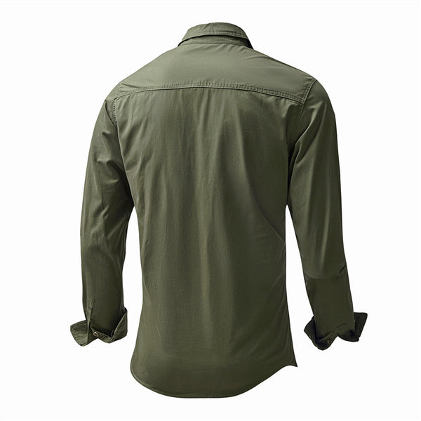 Camisa de Trabajo Otoñal para Hombre Talla Grande