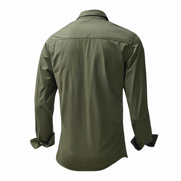 Camisa de Trabajo Otoñal para Hombre Talla Grande