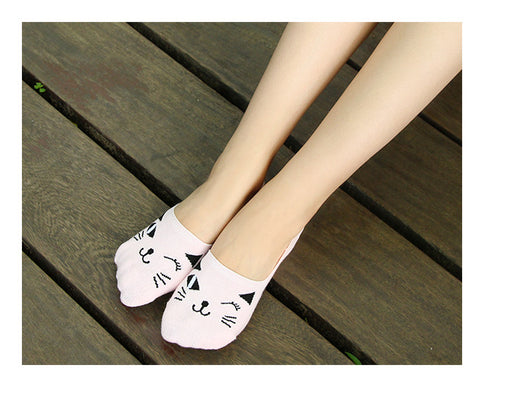 Calcetines Invisibles para Mujer Gato Lady Antideslizantes Algodón Verano - Image 17