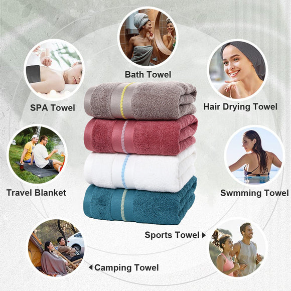 Toalla de Baño Bambú Carbón Activado Extra Gruesa y Absorbente
