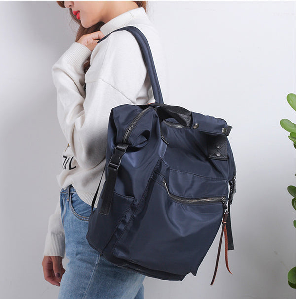 Mochila Impermeable de Nylon para Mujer - Capacidad Extra Grande, Diseño Casual y Moderno