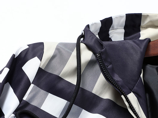 Chaqueta Trench Casual de Hombre con Estampado a Rayas - Image 15