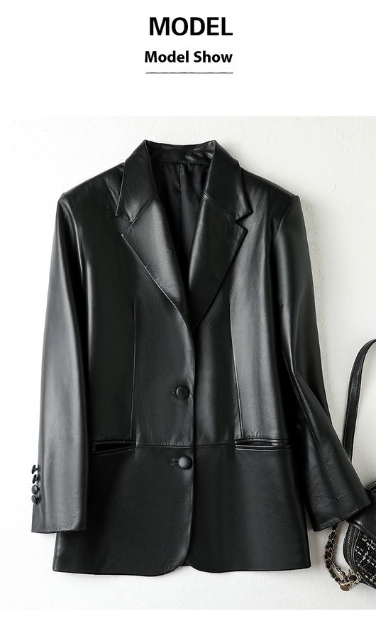 Blazer Ejecutivo de Piel de Oveja para Mujer - Image 14