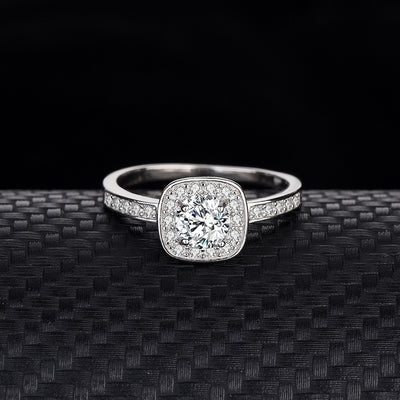 Anillo de Diamante Simulado Moissanita con Diseño Cuadrado - Image 7
