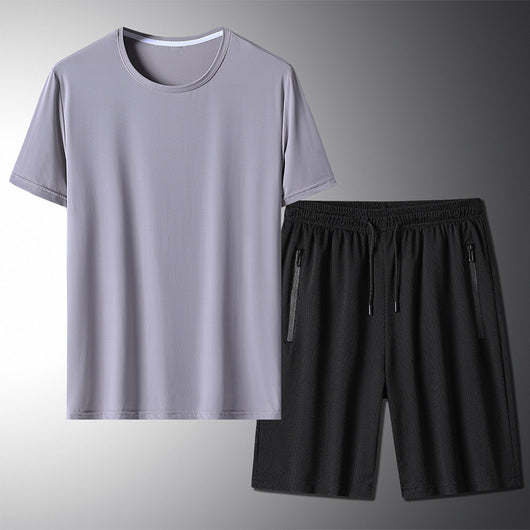 Conjunto Deportivo de Verano para Hombre - Camiseta y Pantalones Cortos en Seda de Hielo - Image 12