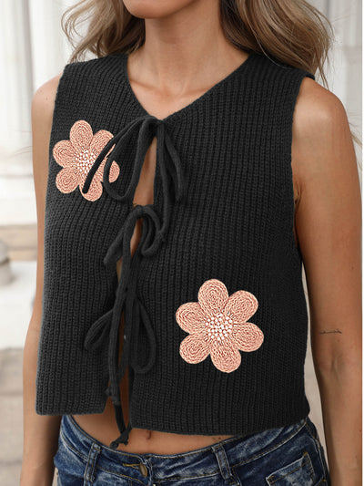 Chaleco Cardigan Mujer con Lazada y Encaje - Image 12