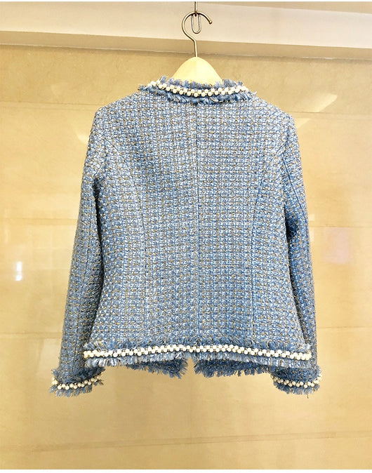Abrigo de Tweed Slim Temperamento para Mujer - Image 3