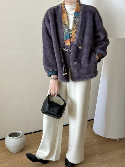 Abrigo de Visón Ecológico Estilo Chino Moderno - Image 15