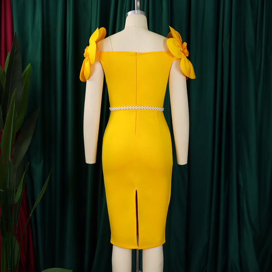 Vestido Elegante con Flores Tridimensionales para Mujer - Image 23