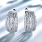 Simple S925 Sterling Silver Plated Gemstone Clip Earrings Retro White 925 Silver Plated