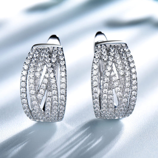 Aretes de Clip Plata S925 con Piedras Preciosas Estilo Retro - Image 3