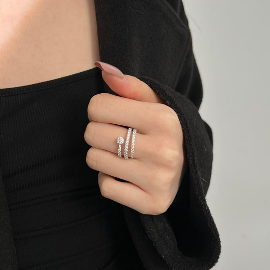 Anillo de Plata 925 Diseño Espiral con Circonia Cúbica - Estilo Personalizado - Image 12