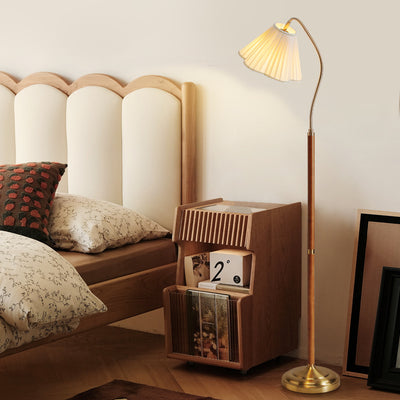 Lámpara de Pie en Madera Maciza para Sofá y Mesita Lateral - Image 3