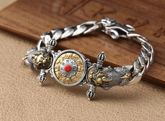 Pulsera Pixiu Vajra Giratoria Retro para Hombre - Image 14