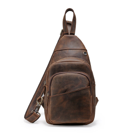 Bolsa Pecho Cuero Crazy Horse para Hombre - Estilo Outdoor