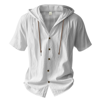 Camisa Suelta con Capucha y Manga Corta para Hombre - Image 15