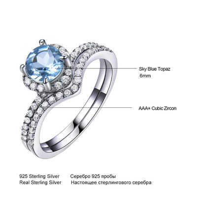 Anillo de Topacio Azul Cielo Lujo para Mujer - Image 6