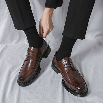 Zapatos de Cuero Puntiagudos Estilo Coreano Casual Formal Británico - Image 4