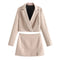 Traje Dos Piezas Mujer Primavera Khaki Suelto y Elegante