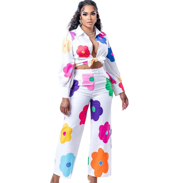 Conjunto de Dos Piezas Estampado para Mujer - Camisa y Pantalón - Image 6