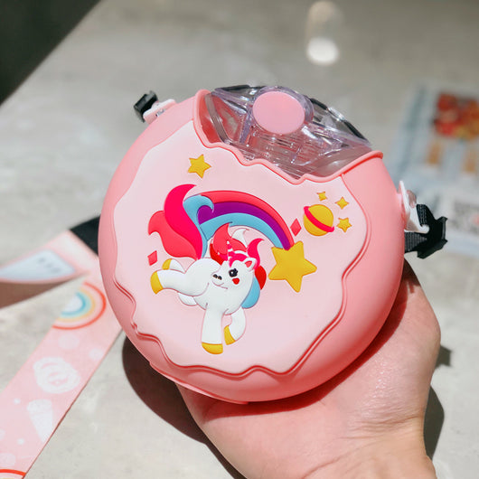 Botella de Agua Térmica Donut con Pajita - Diseño Redondo Portátil Hermético Tritan - Image 14