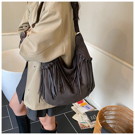 Bolsa Mensajera Retro de Gran Capacidad Tipo Dumpling para Otoño e Invierno - Image 23