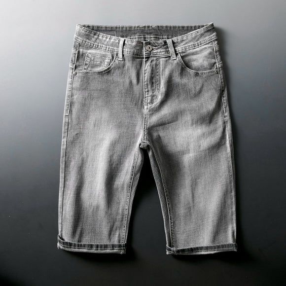 Pantalones Cortos de Mezclilla Azul Claro Elásticos para Hombre - Comodidad Veraniega